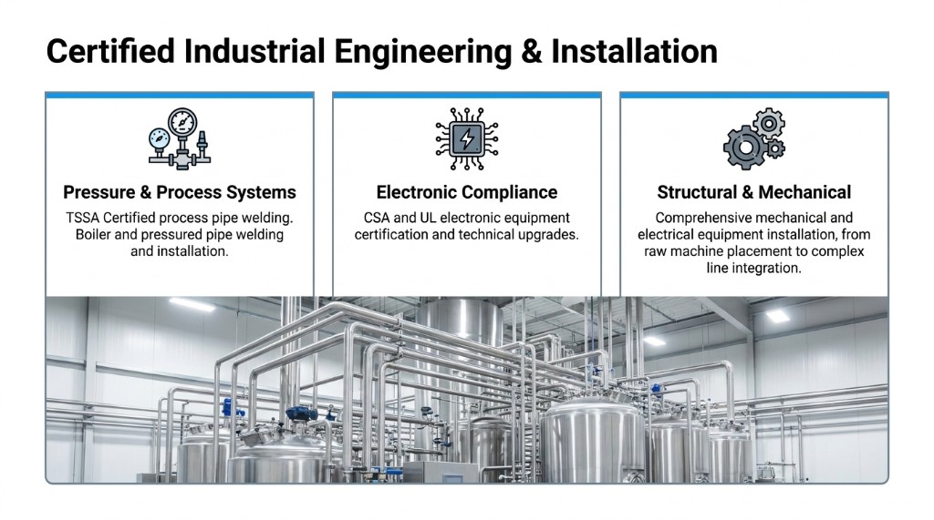 Certified Industrial Engineering & Installation — Pressure & Process Systems, Electronic Compliance, Structural & Mechanical